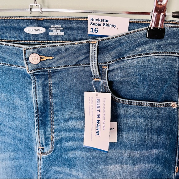 Old Navy Rockstar Super Skinny Fleece Lined Jean NWT Size 16 - Picture 4 of 4